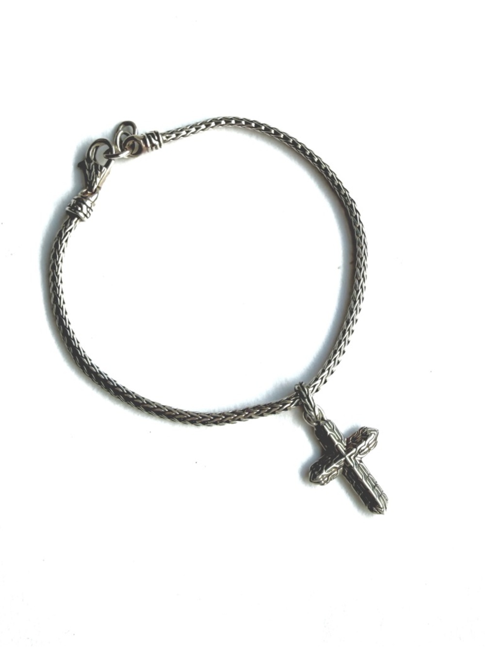 John Hardy Sterling Silver Cross Charm Bracelet (NEW) - Picture 6 of 8